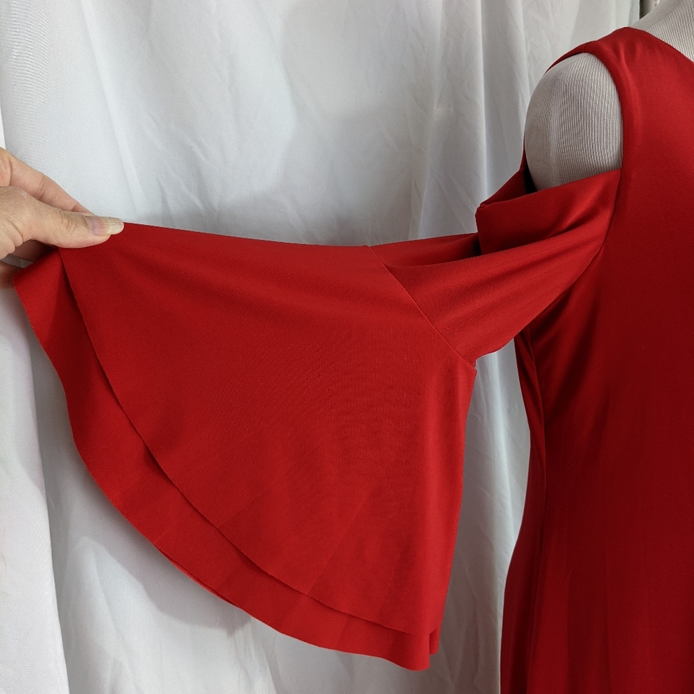 ☀️LAUREN Ralph Lauren NWT cold shoulder dress 8 red - Picture 1 of 17